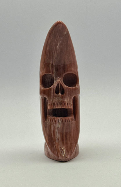 Red Jasper Crescent Moon Skull