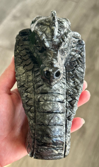 Picasso Jasper Dragon Carving