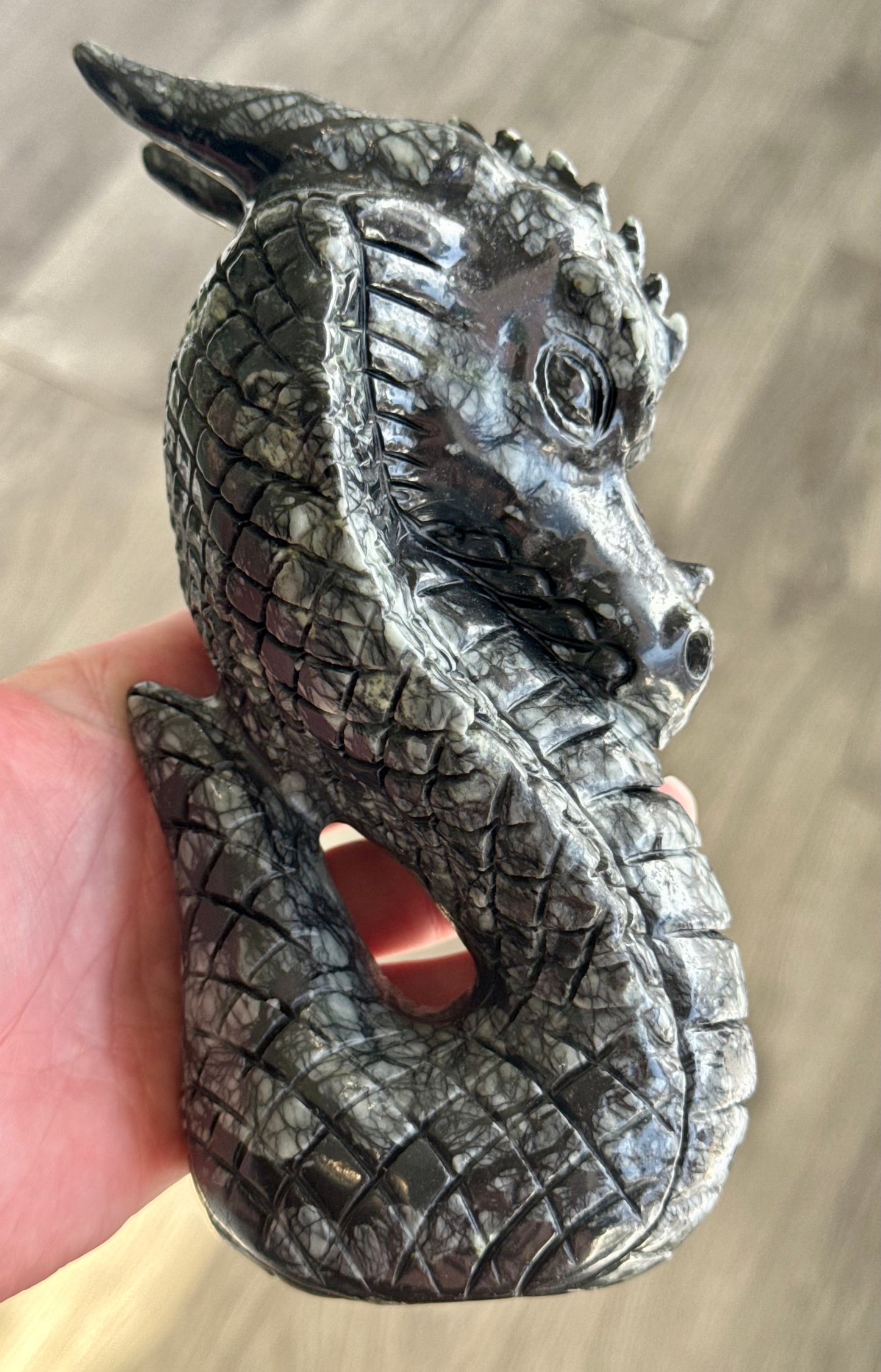 Picasso Jasper Dragon Carving