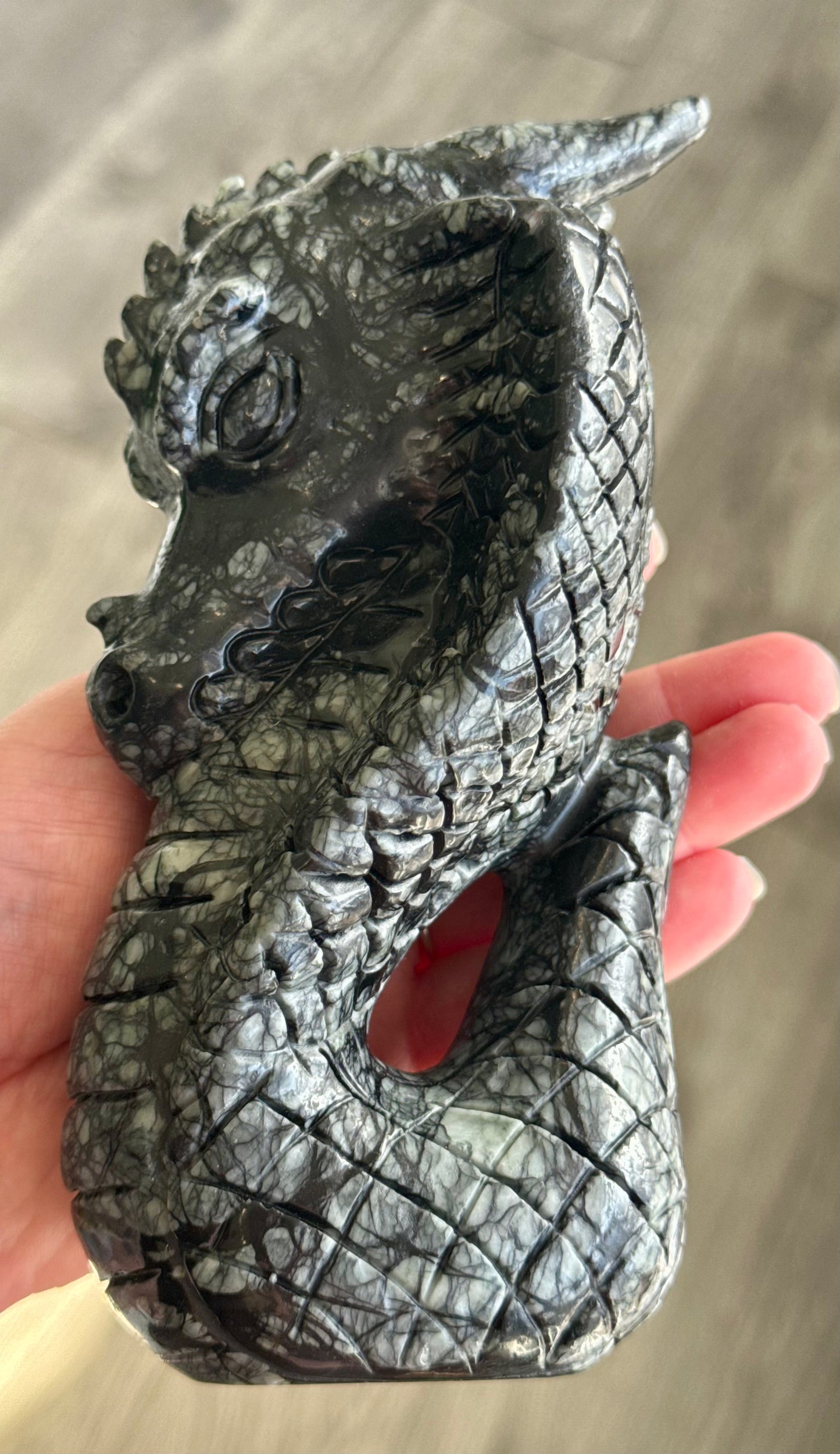 Picasso Jasper Dragon Carving