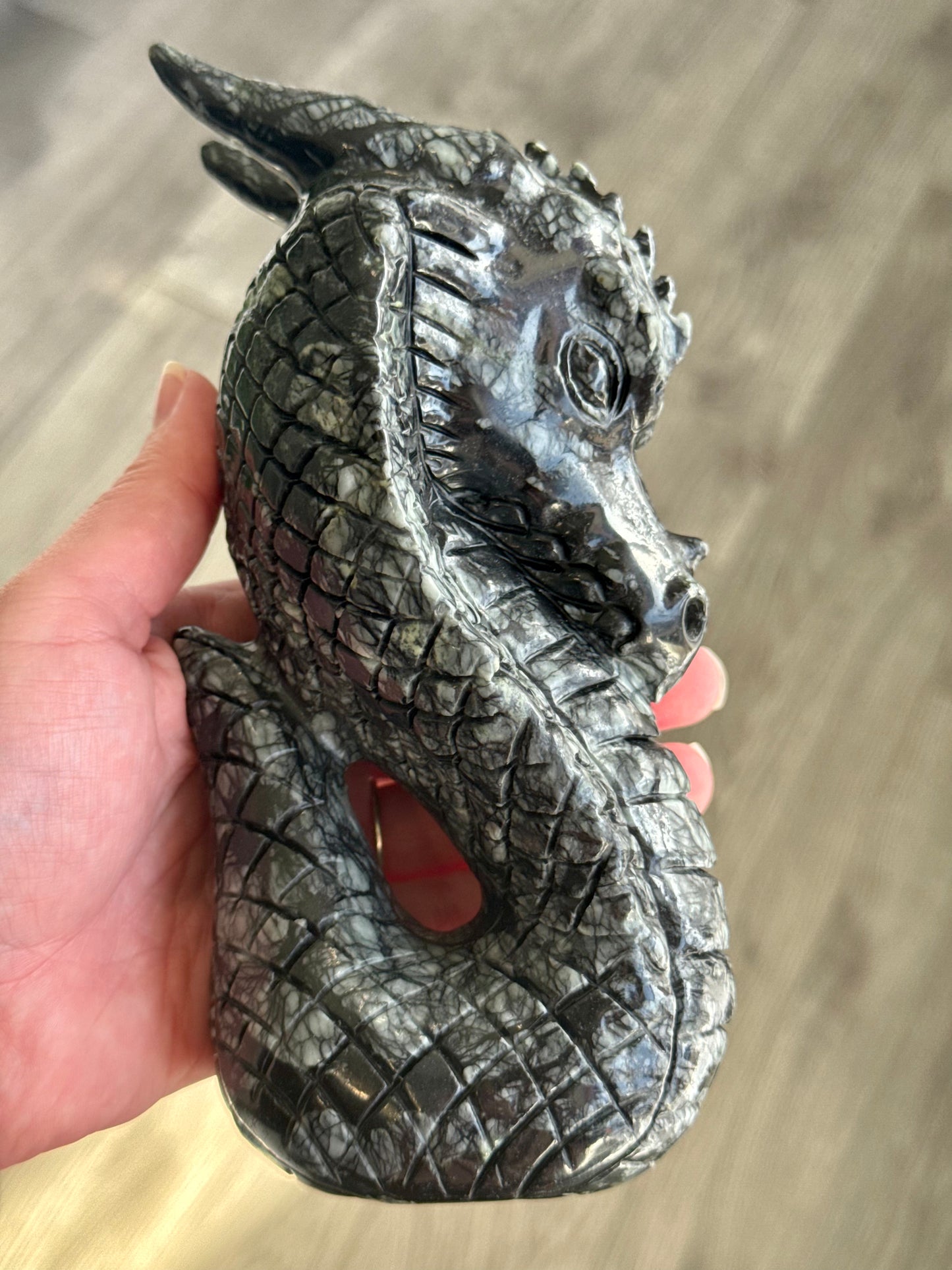 Picasso Jasper Dragon Carving
