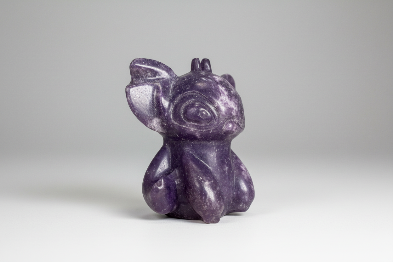 Lepidolite Character Carving
