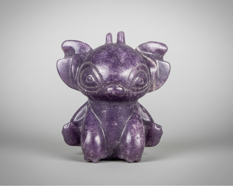 Lepidolite Character Carving