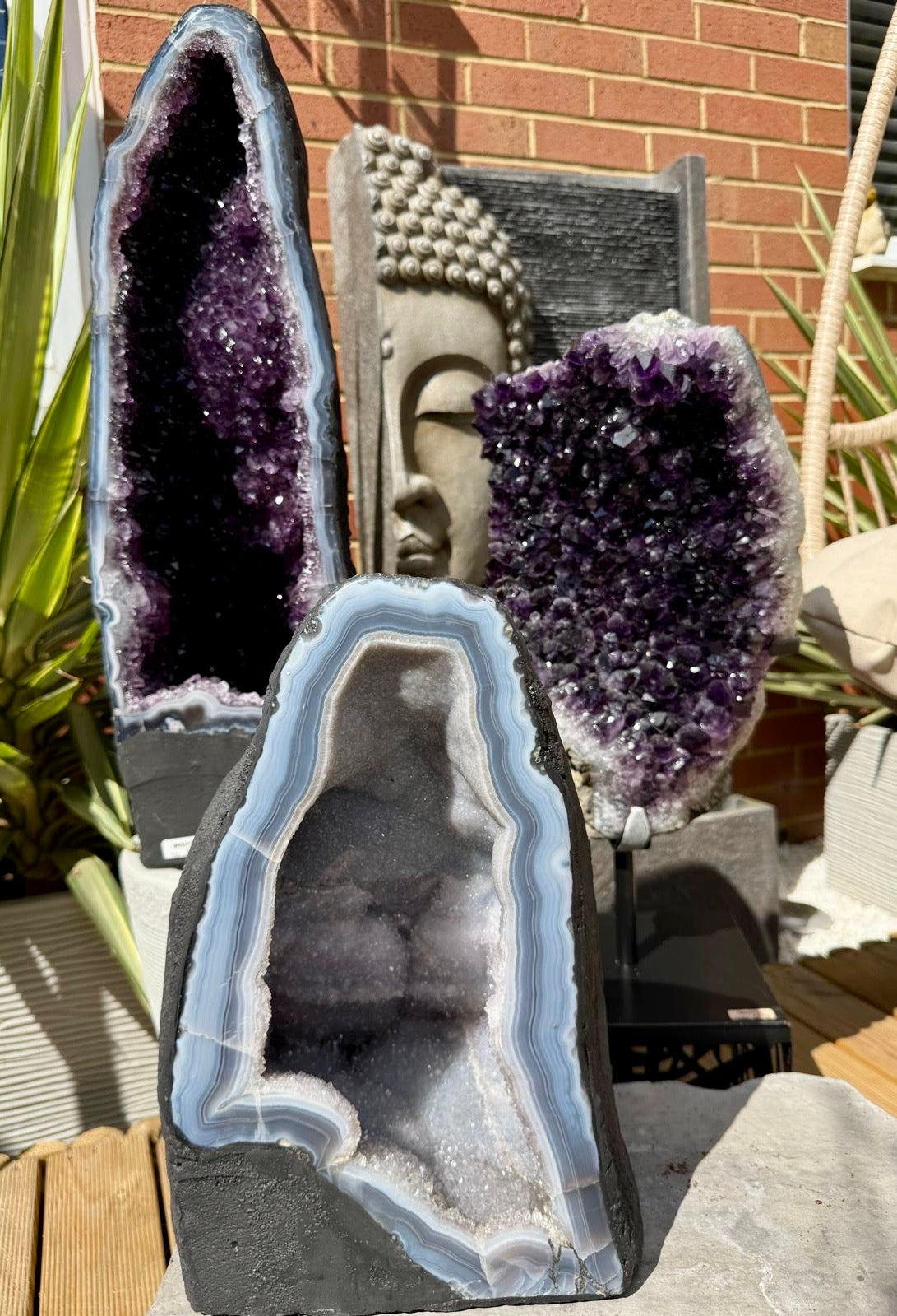Brazilian Amethyst Geode with Agate