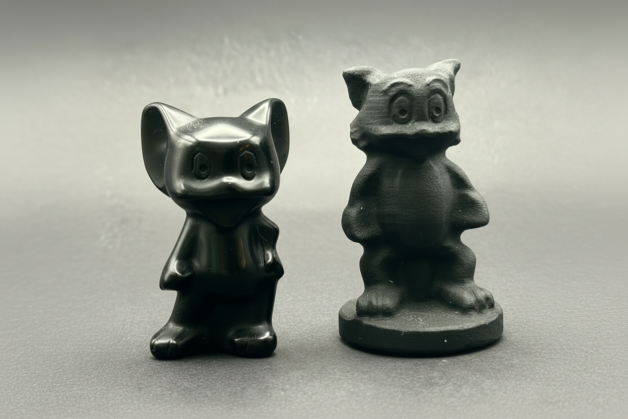 Black Obsidian Cat & Mouse image 0