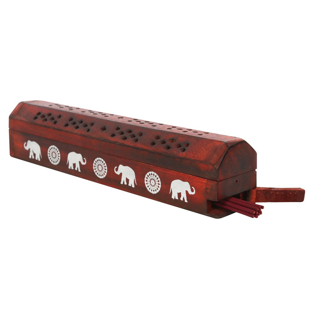 Elephant Wooden Rosewood Incense Box Set image 5