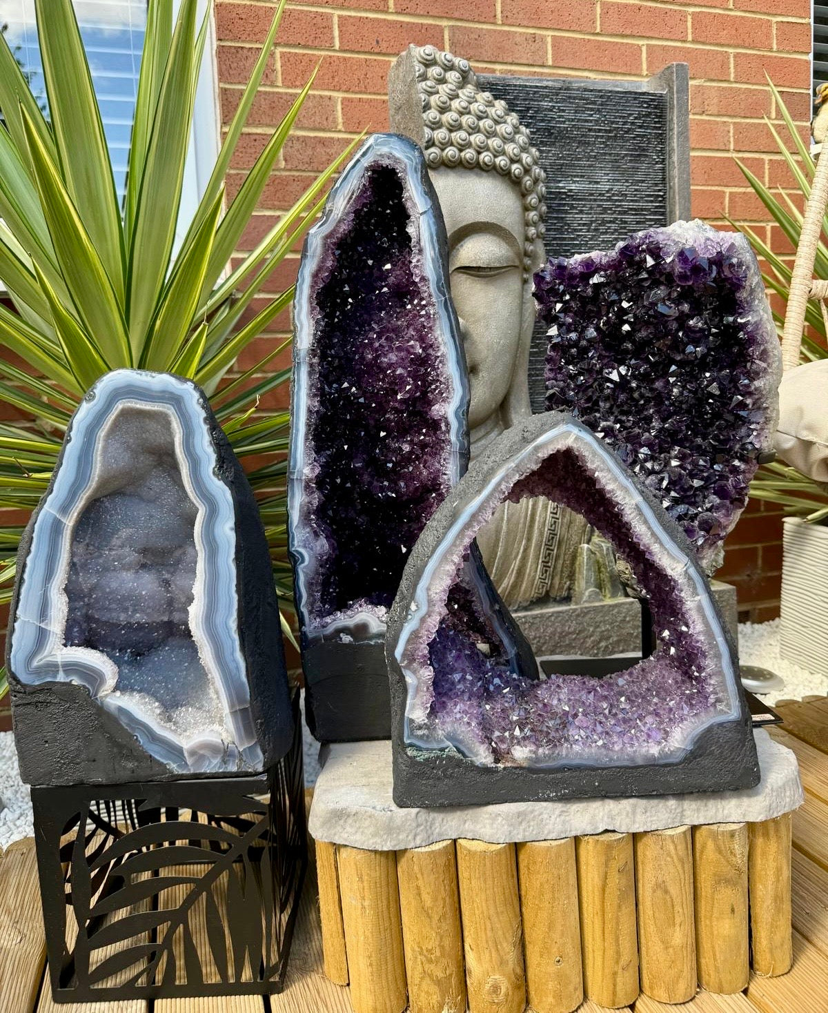 Brazilian Amethyst Geode with Agate