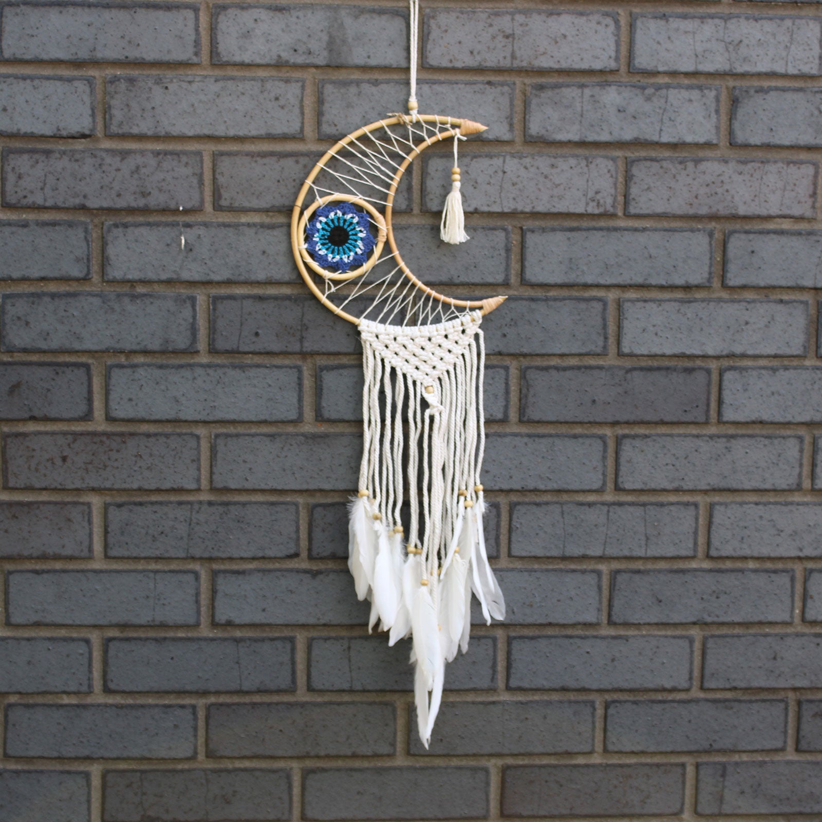 Protection Dream Catcher - Macrame Moon image 1