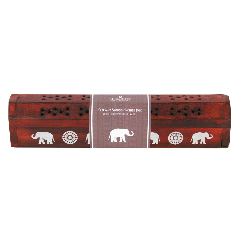 Elephant Wooden Rosewood Incense Box Set image 2