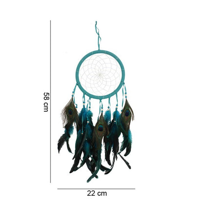 Turquoise Peacock Feather Dreamcatcher image 1