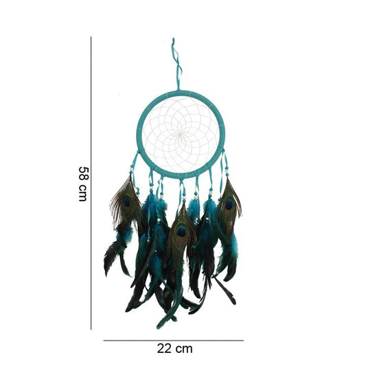 Turquoise Peacock Feather Dreamcatcher image 1