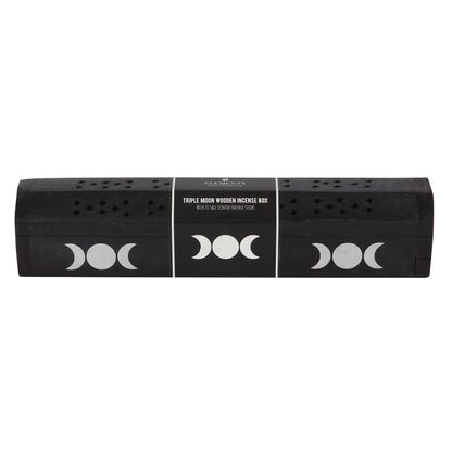 Triple Moon Wooden Sage Incense Box Set image 2