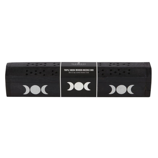 Triple Moon Wooden Sage Incense Box Set image 2
